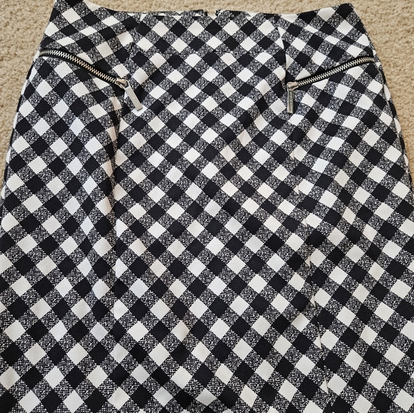 MICHAEL Michael Kors Black and White Checkered Women's Skirt Size 6 Six - Picture 5 of 16